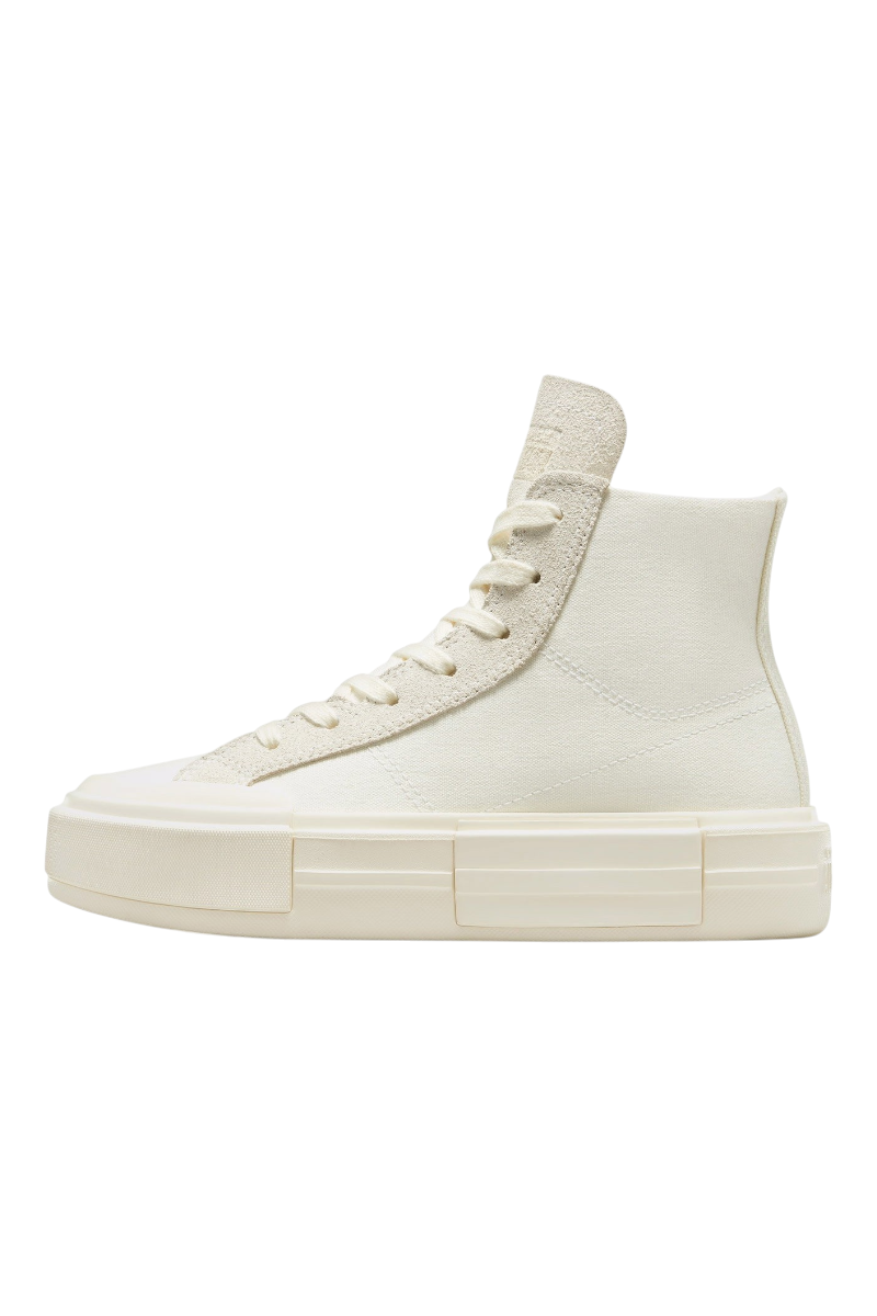 Sporline Converse Cruise krem rengi kanvas ve süet detaylı yüksek tabanlı sneaker