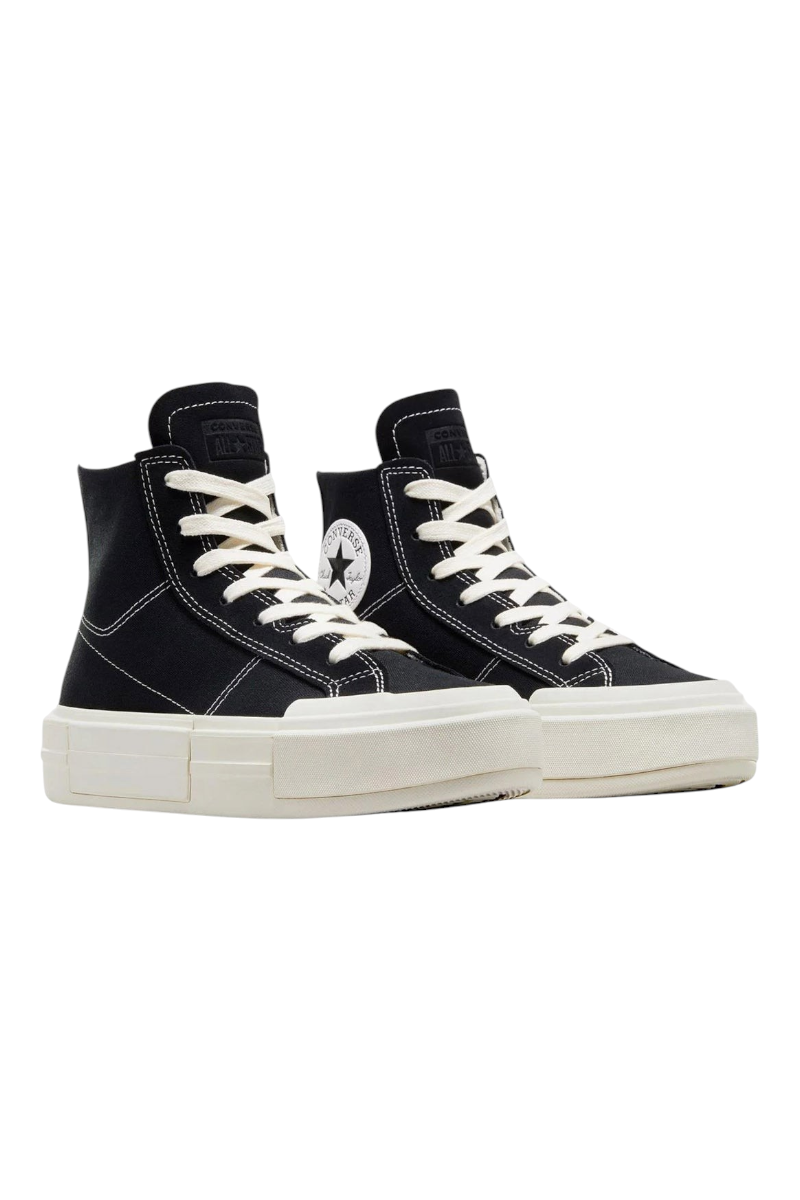 Sporline Converse Cruise siyah renkli, beyaz tabanlı, bağcıklı ve OrthoLite yastıklamalı bilekli spor ayakkabı