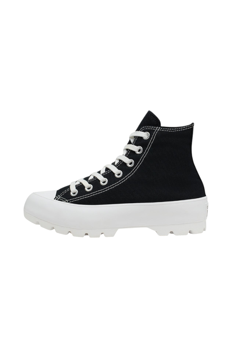 Sporline marka siyah beyaz renkli, yüksek tabanlı ve tırtıklı taban yapısına sahip Converse CTAS Lugged 1.0 sneaker