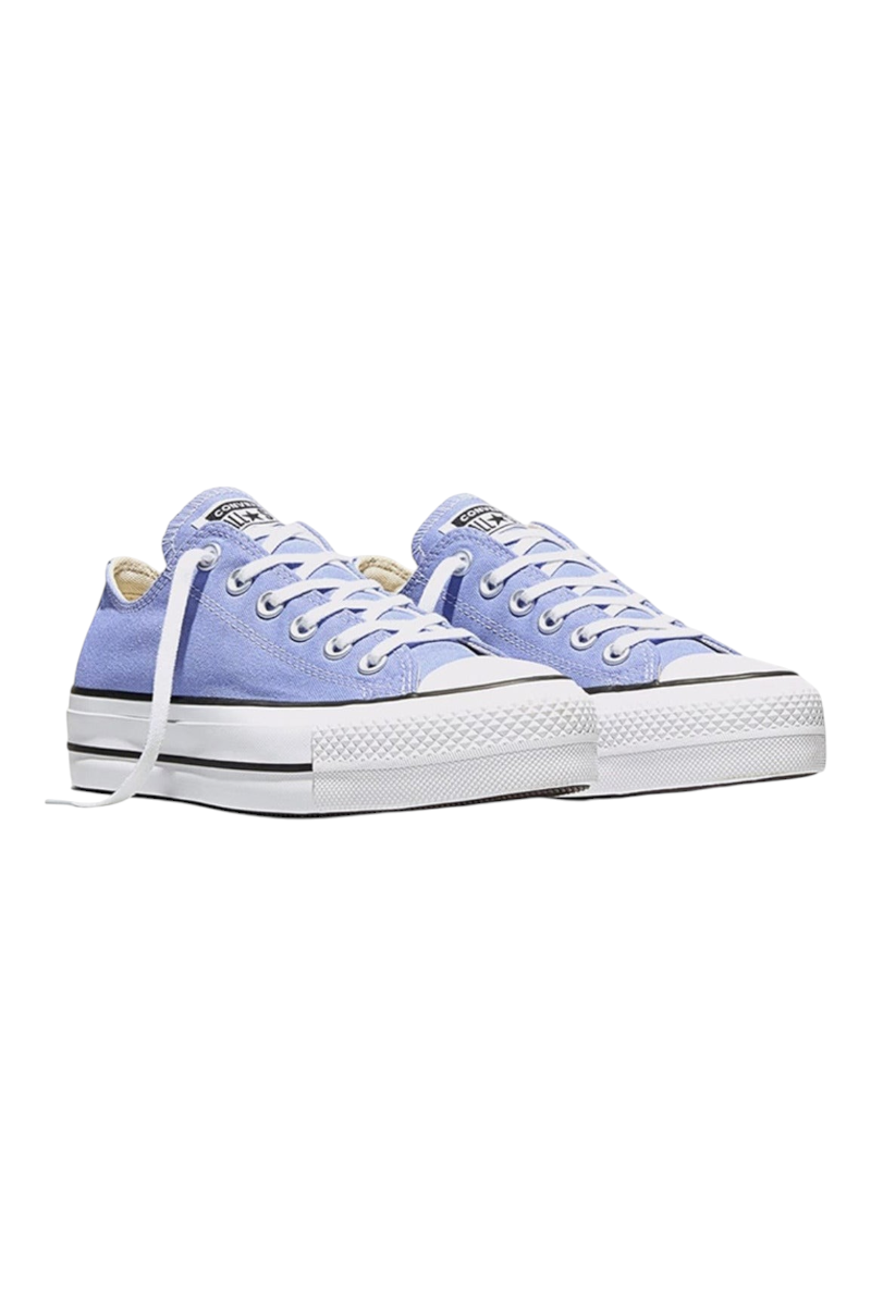 Sporline Converse Chuck Taylor All Star Lift platform tabanlı, lila renkli kanvas kadın günlük spor ayakkabı