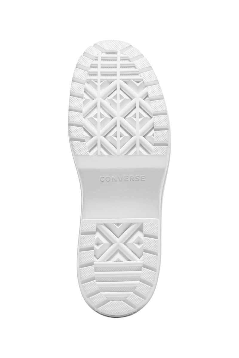 Sporline Converse Chuck Taylor All Star Lugged modelinin beyaz renkli, tırtıklı kauçuk dış taban detayı