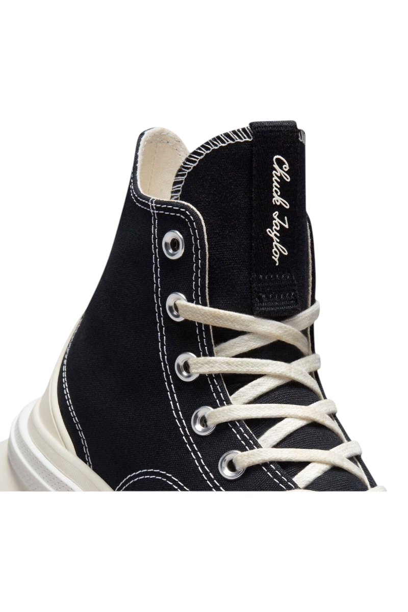 Sporline Converse Run Star Legacy CX siyah kumaş yüksek bilekli spor ayakkabı, beyaz bağcıklı detaylı tasarım
