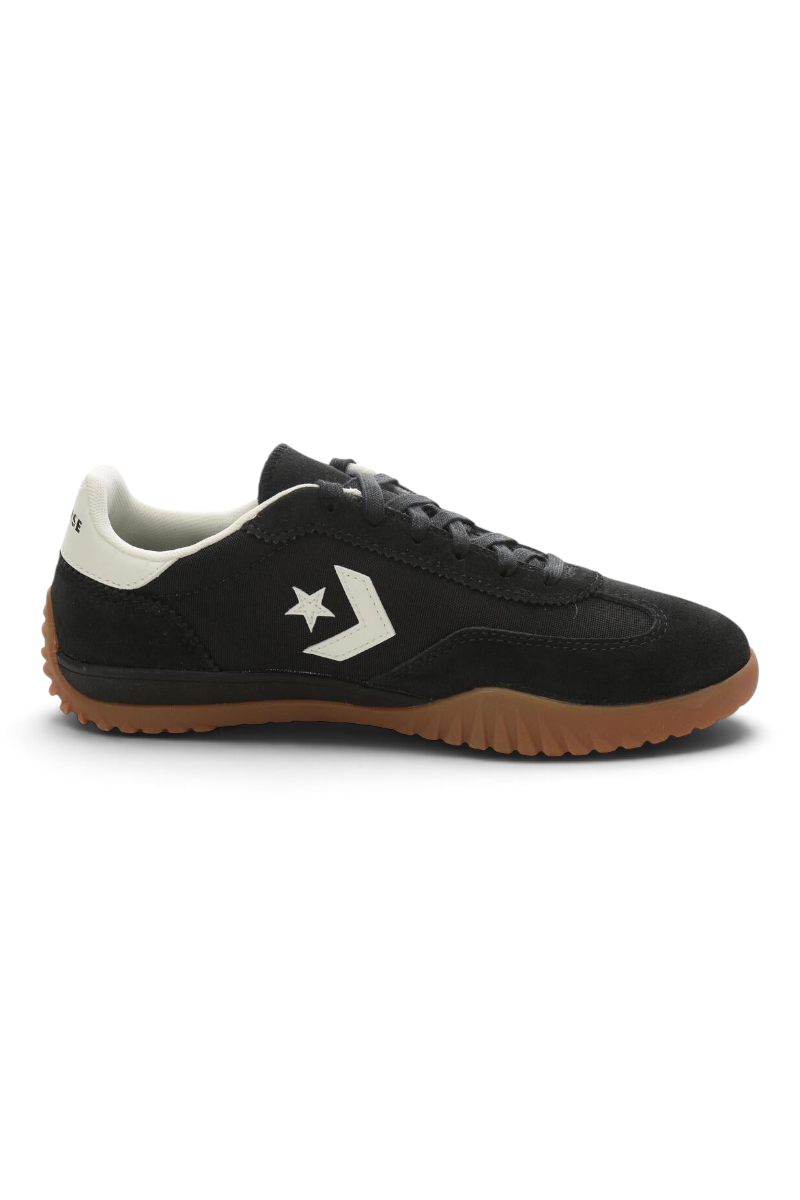 Sporline marka siyah inek derisi detaylı Converse Run Star Trainer spor ayakkabı, yan profil görünümü