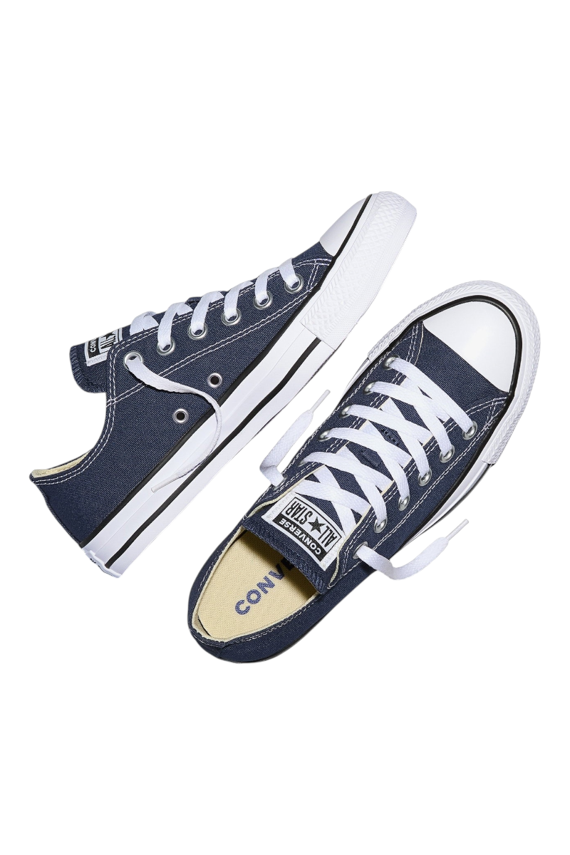 Sporline Converse Chuck Taylor siyah kanvas erkek spor ayakkabı, beyaz bağcıklı ve ikonik All Star logolu tasarım.