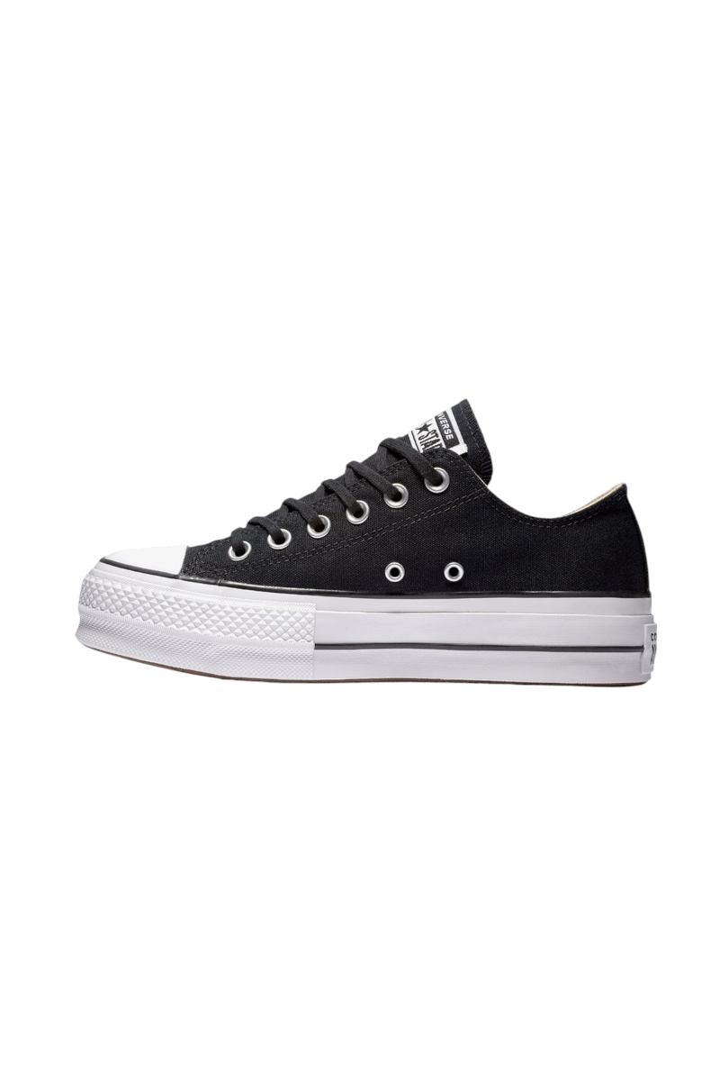 Sporline Converse Chuck Taylor All Star siyah kanvas platform tabanlı bileksiz kadın spor ayakkabı