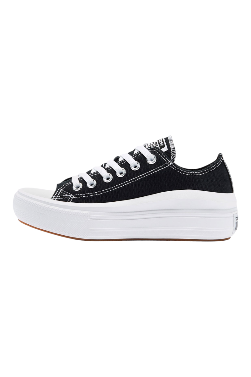 Sporline Converse Chuck Taylor All Star Move siyah beyaz kanvas platform tabanlı bileksiz sneaker