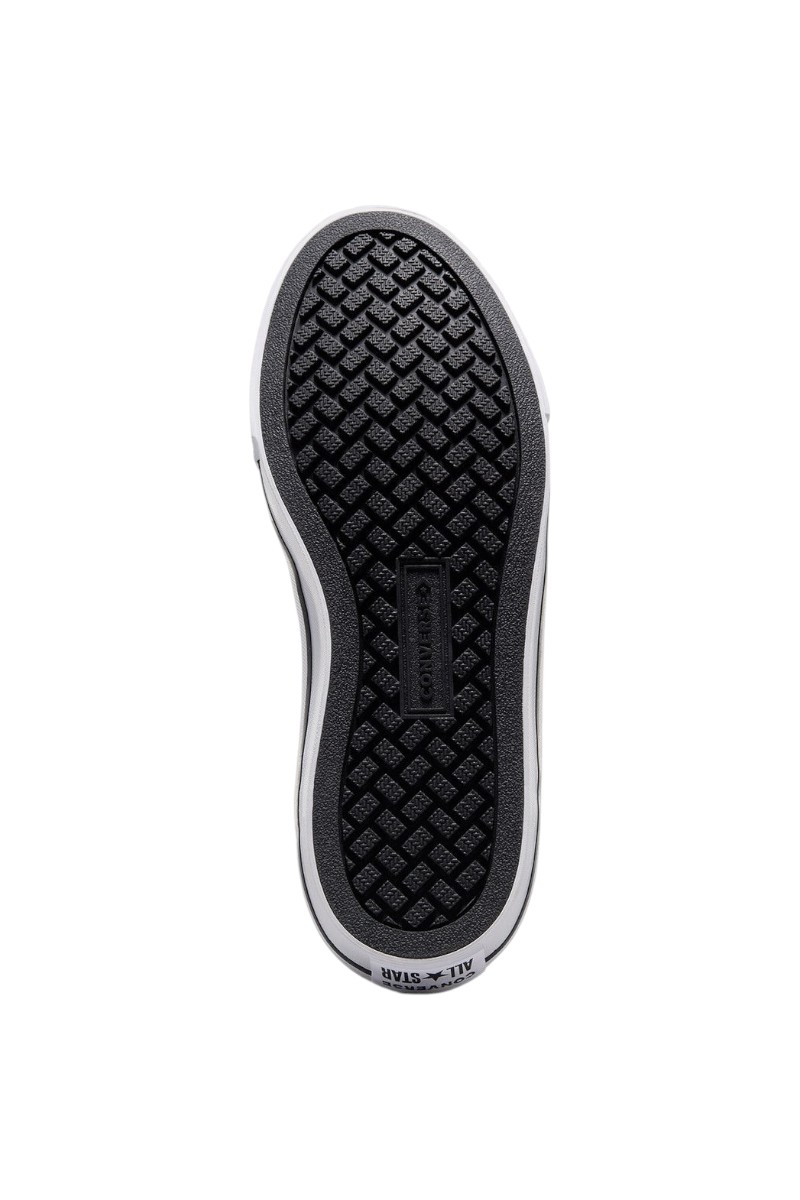 Sporline Converse siyah unisex sneaker ayakkabının alt taban görünümü, kaymaz desenli kauçuk taban
