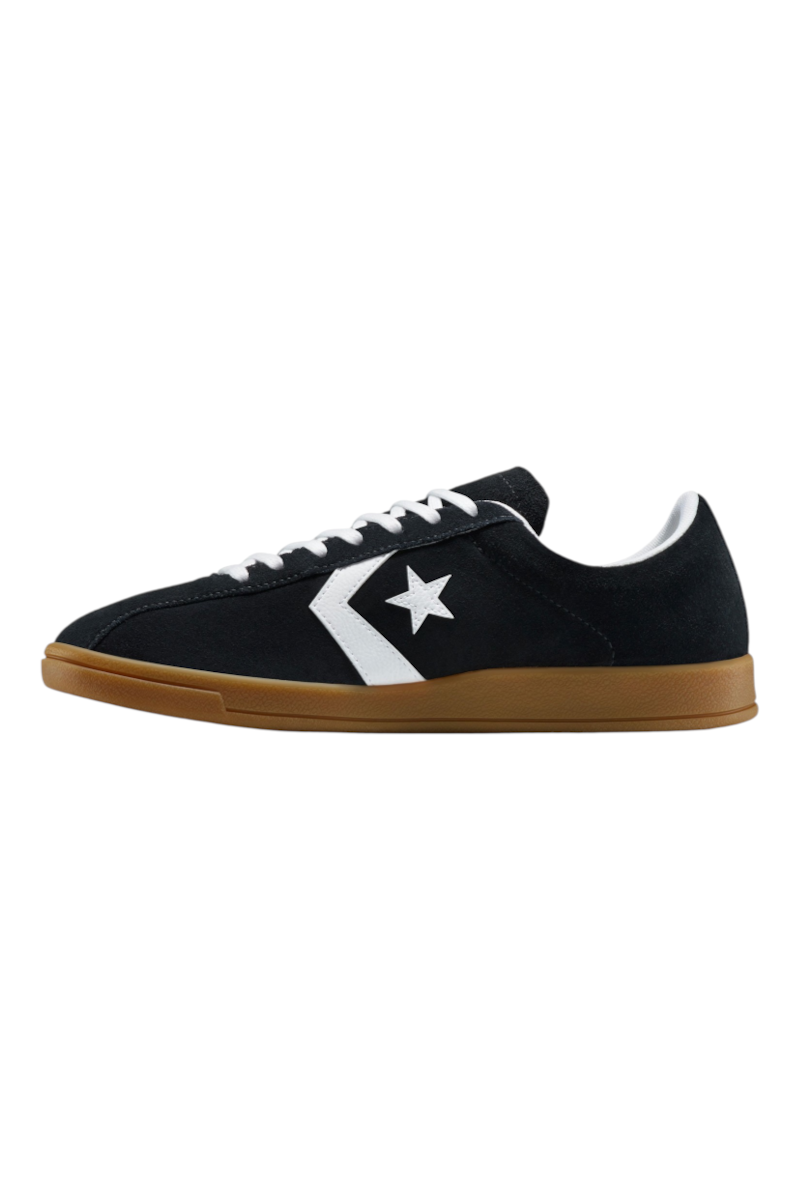 Sporline Converse All Star siyah süet kadın spor ayakkabı, beyaz detaylı ve kauçuk tabanlı retro tasarım