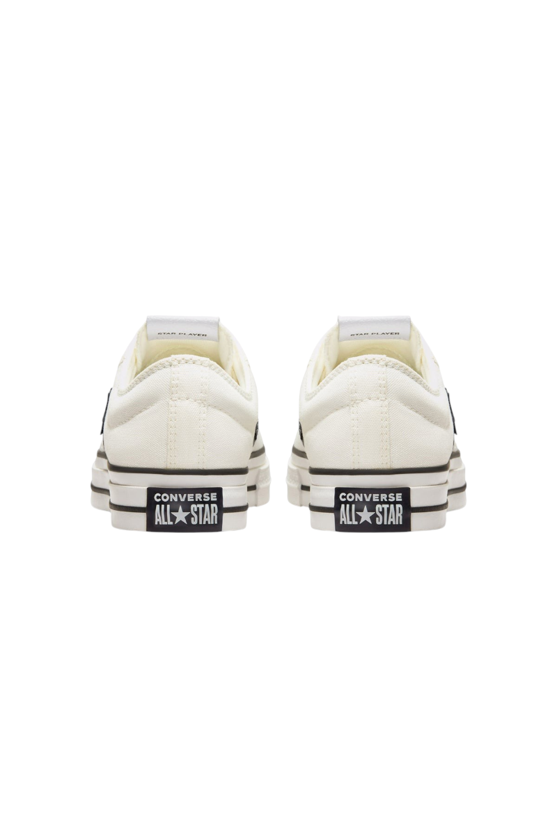 Sporline Converse Star Player 76 eskitilmiş beyaz kanvas spor ayakkabı arka görünümü