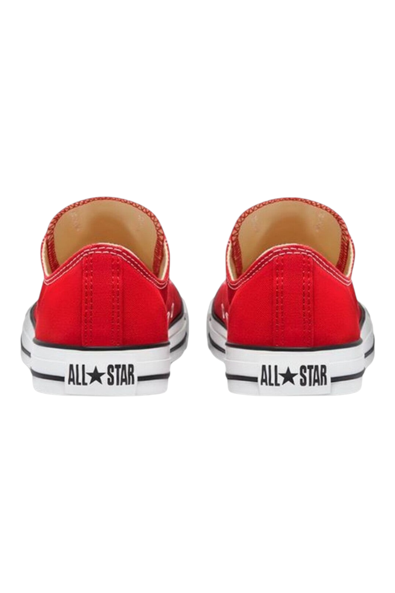 Sporline marka kırmızı kanvas Converse Chuck Taylor All Star unisex spor ayakkabı arka görünümü