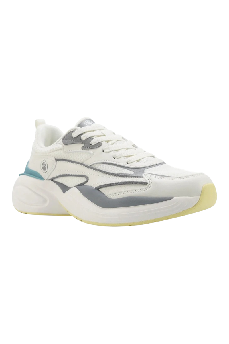 Sporline Lumberjack kırık beyaz erkek sneaker, tekstil ve PU karışımlı modern günlük spor ayakkabı tasarımı.
