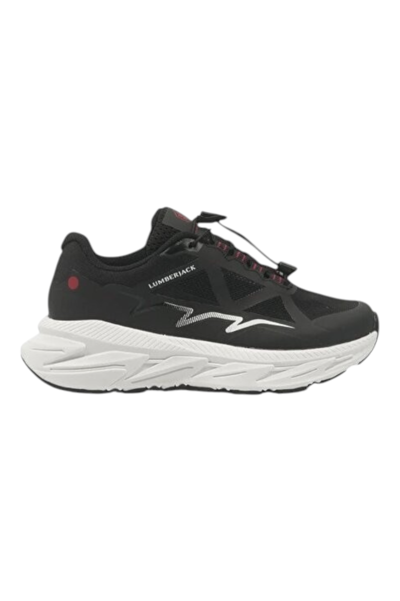 Sporline Lumberjack 6M Hoppy 6FX siyah erkek çocuk spor ayakkabı, mesh ve TPU malzemeli, beyaz phylon tabanlı
