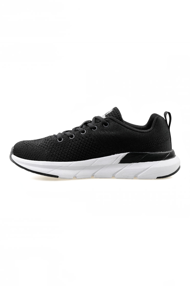 Sporline Lumberjack Connect siyah tekstil erkek sneaker, beyaz tabanlı günlük spor ayakkabı