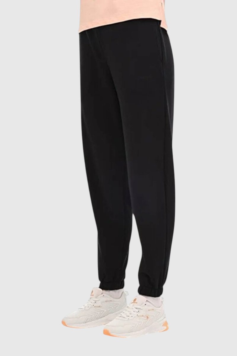 Sporline Lumberjack siyah renkli, regular kesim, polyester karışımlı kadın eşofman altı
