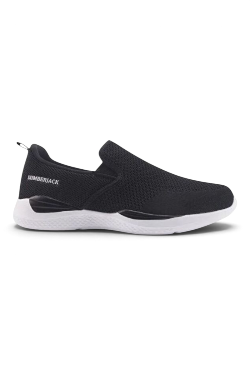 Sporline Lumberjack Woila siyah tekstil kadın sneaker, yan profil görünümü