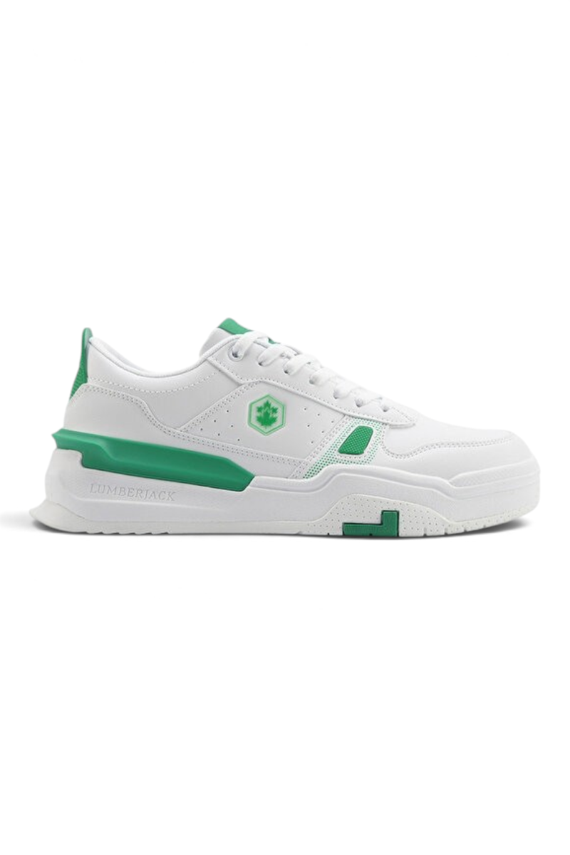 Sporline Lumberjack Tranko beyaz ve yeşil detaylı tekstil erkek sneaker ayakkabı