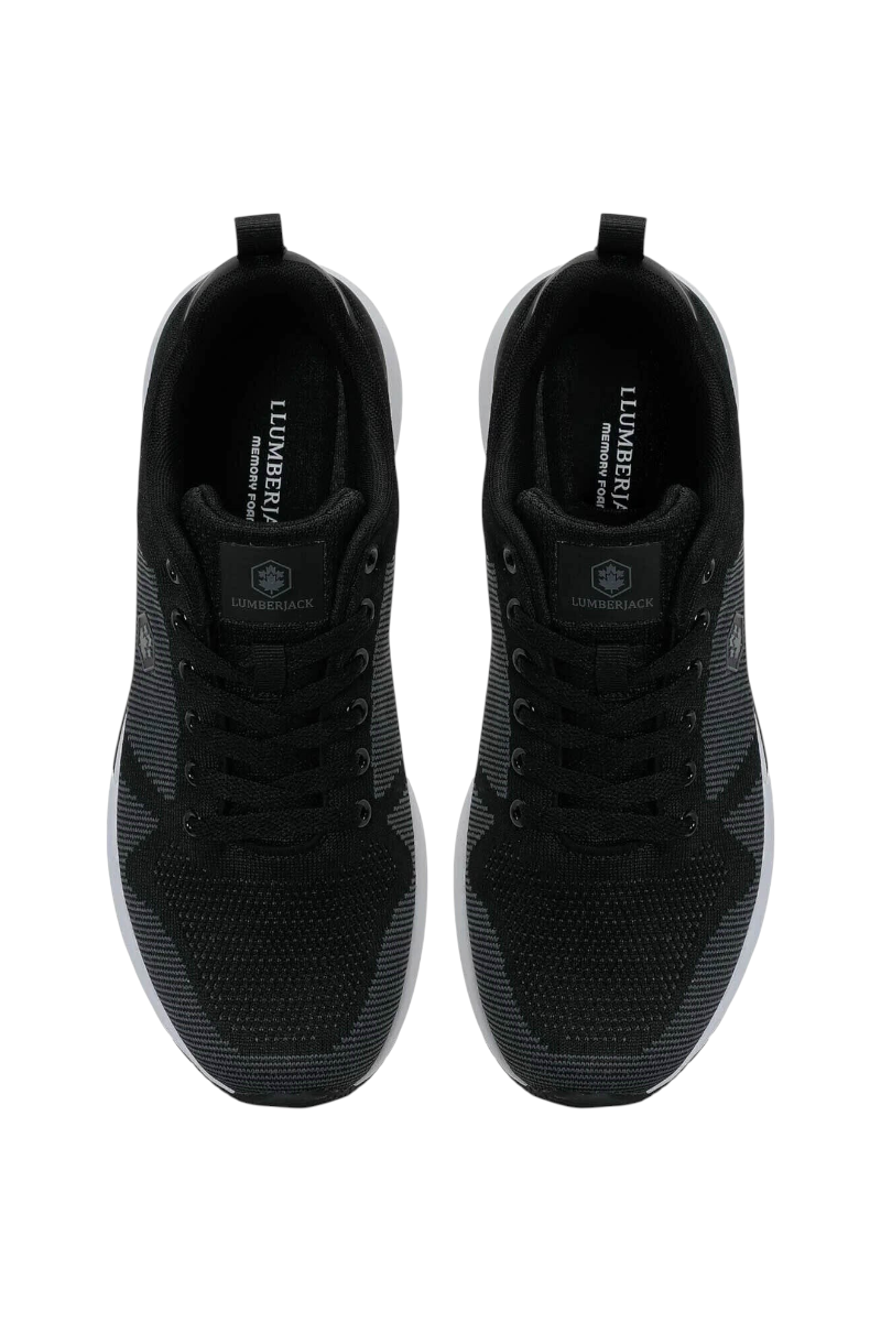 Sporline Lumberjack Vendor 2.0 siyah erkek sneaker, tekstil ve PU dış yüzeyli, konforlu phylon tabanlı spor ayakkabı.