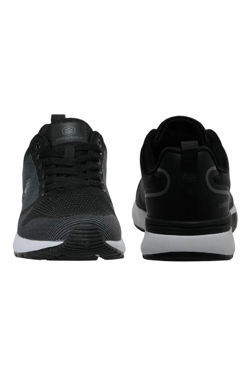 Sporline Lumberjack Vendor 2.0 siyah erkek sneaker, tekstil ve PU dış yüzeyli, beyaz phylon tabanlı spor ayakkabı