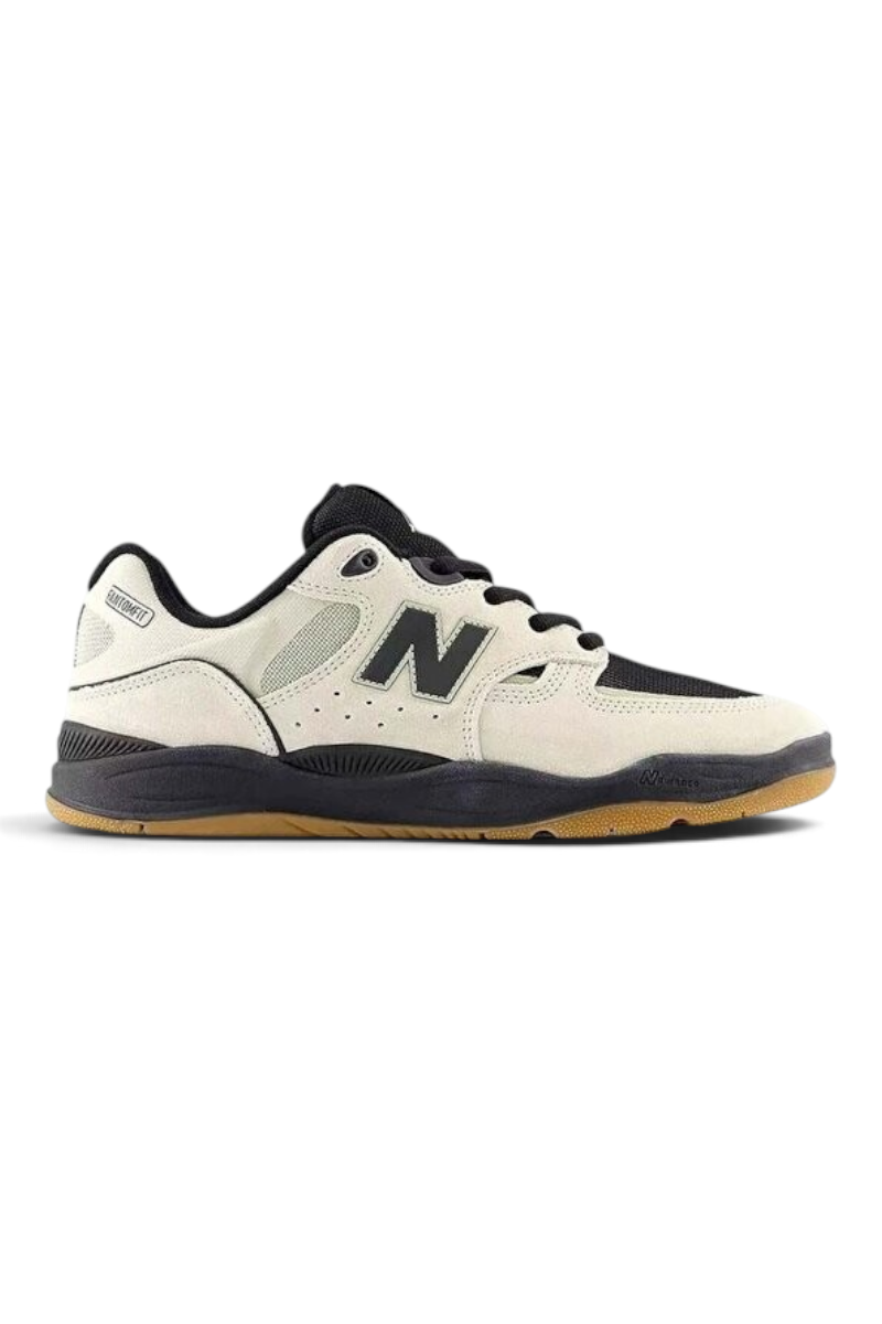 Sporline New Balance Numeric Tiago Lemos 1010 siyah ve bej renkli, dikişsiz yüzeyli, kauçuk tabanlı kaykay ayakkabısı