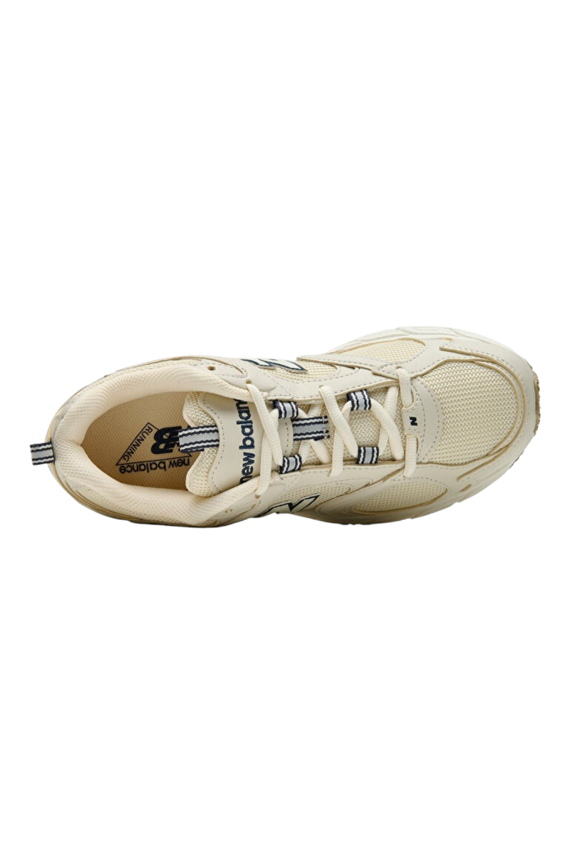 Sporline New Balance ML408BJ bej renkli, file ve sentetik deri detaylı retro koşu stili unisex spor ayakkabı