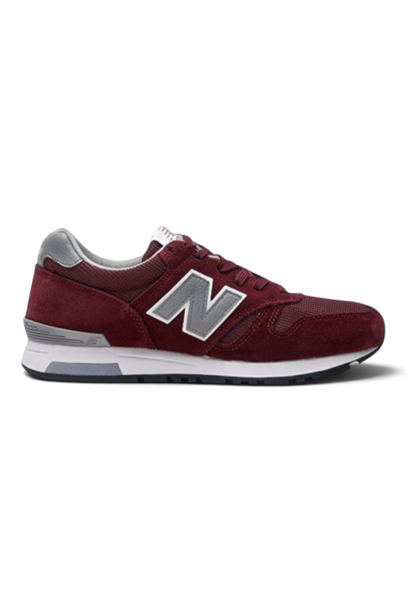 Sporline New Balance ML565BRG bordo ve beyaz renkli, süet ve file detaylı, retro tasarımlı erkek günlük spor ayakkabı