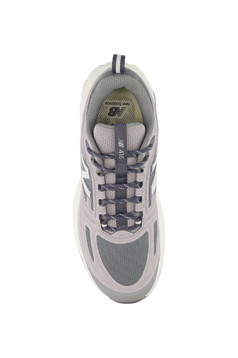 Sporline New Balance W4107ZS gri kadın spor ayakkabı, üstten görünüm, file detaylı günlük yürüyüş ayakkabısı