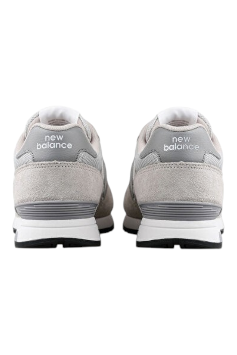 Sporline New Balance ML565GGR gri süet ve file detaylı unisex casual spor ayakkabı arka görünümü