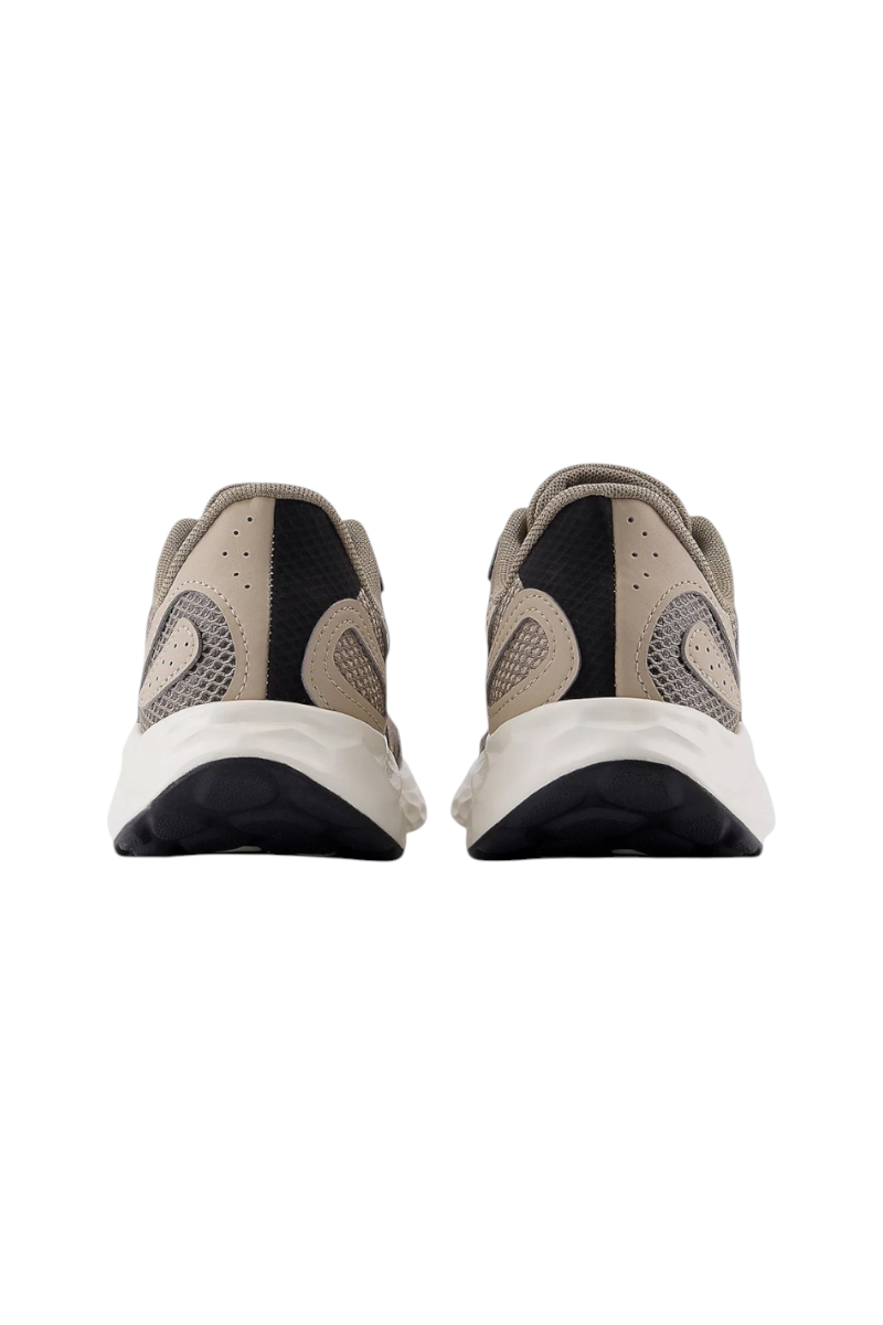 Sporline New Balance Fresh Foam Arishi v4 kadın spor ayakkabı, kahverengi file detaylı arka görünüm