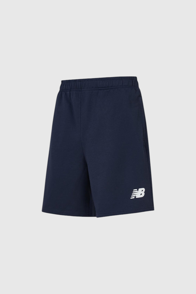 Sporline New Balance lacivert erkek şort, pamuk ve polyester karışımlı, esnek belli, günlük spor şık tasarım.