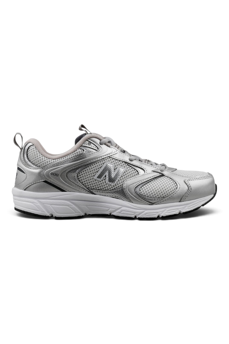Sporline New Balance ML408GS gri renkli, sentetik ve file detaylı, C-CAP yastıklamalı unisex spor ayakkabı.