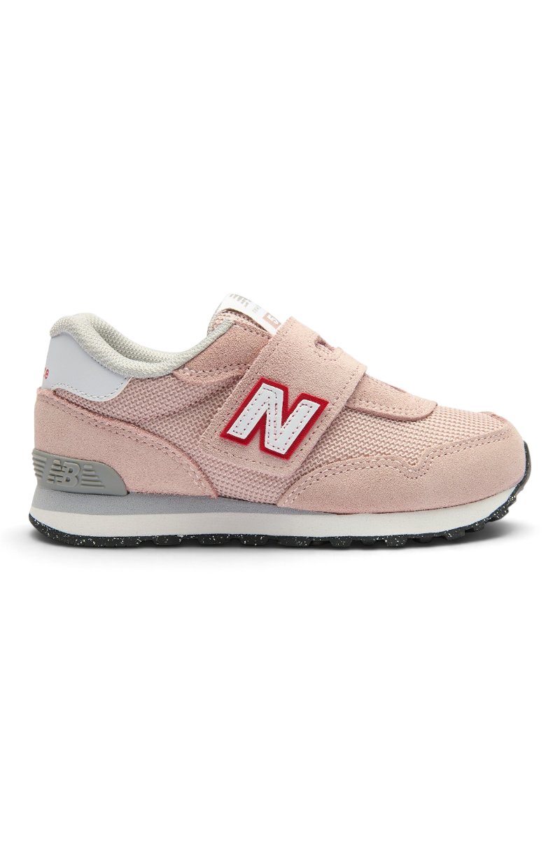 Sporline New Balance pembe süet ve file çocuk spor ayakkabısı, cırt cırtlı tasarım ve konforlu EVA orta taban.