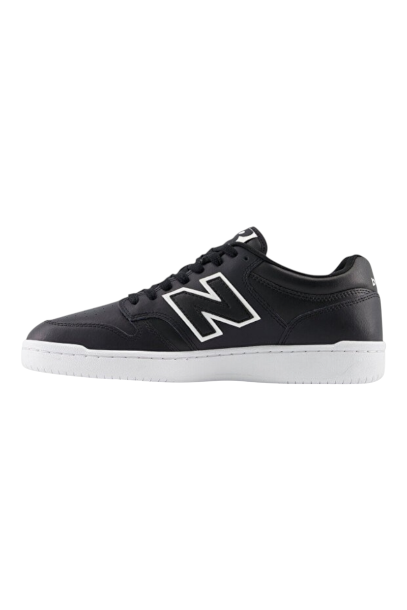 Sporline New Balance BB480LBT unisex siyah beyaz deri günlük spor ayakkabı yan görünüm