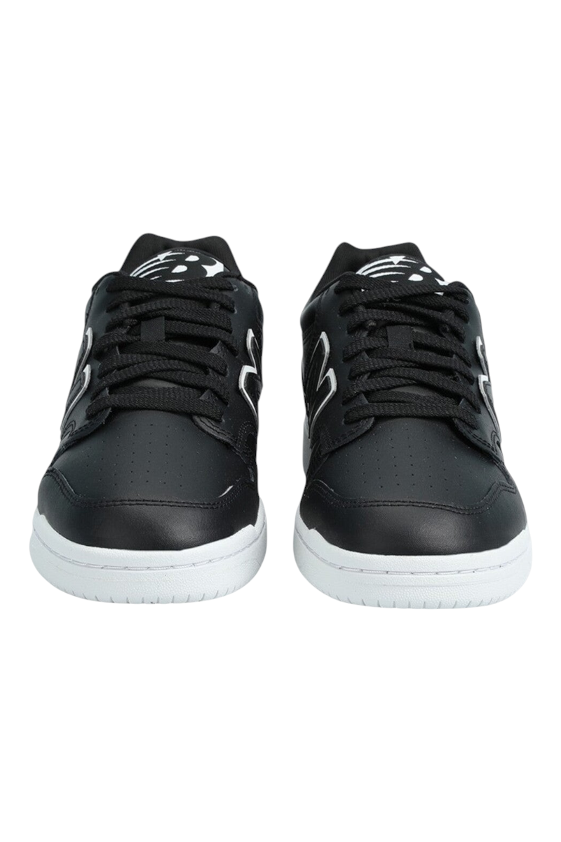 Sporline New Balance BB480LBT unisex siyah beyaz deri spor ayakkabı, ön görünüm