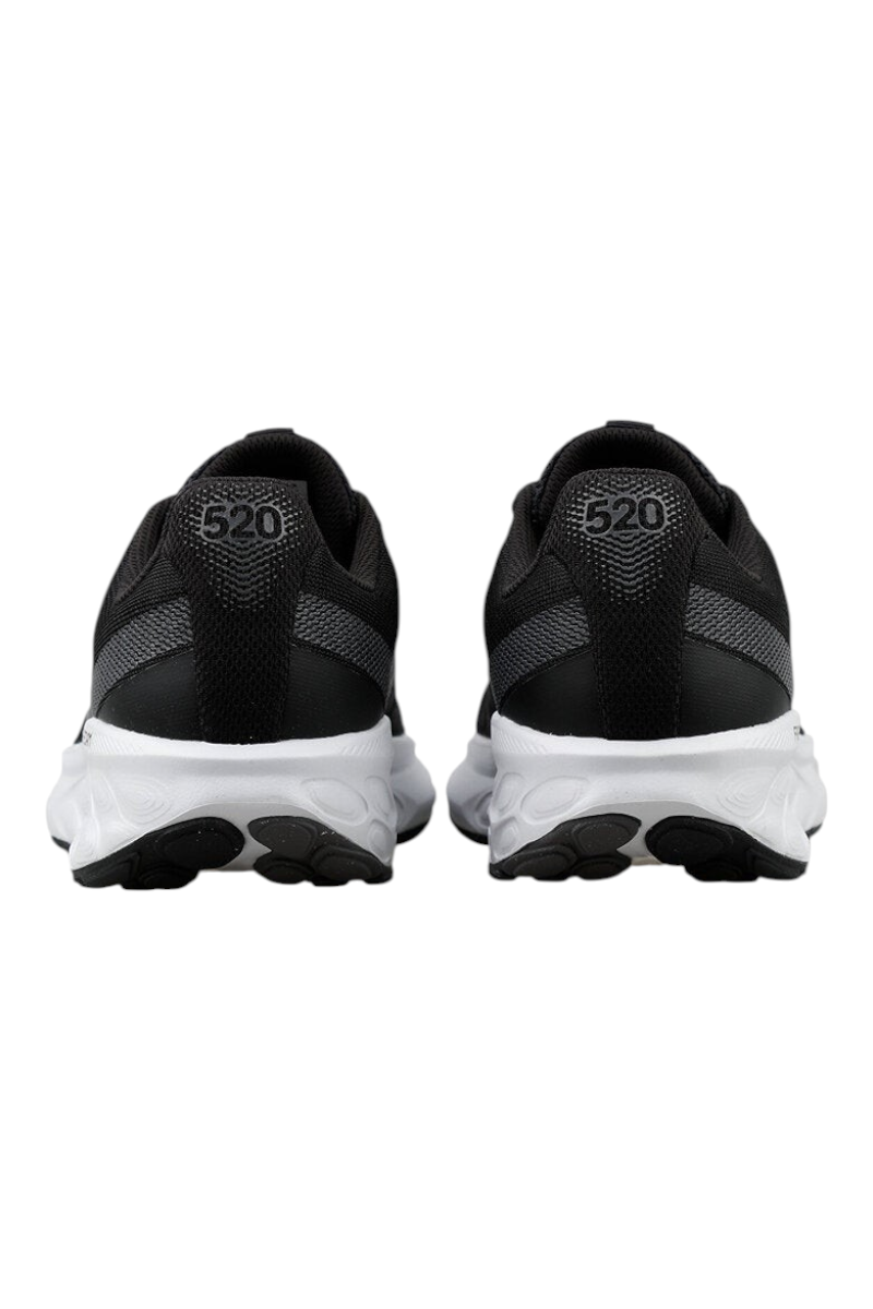 Sporline New Balance M520LK9 siyah erkek koşu ayakkabısı arka görünümü, beyaz yastıklamalı taban detaylı