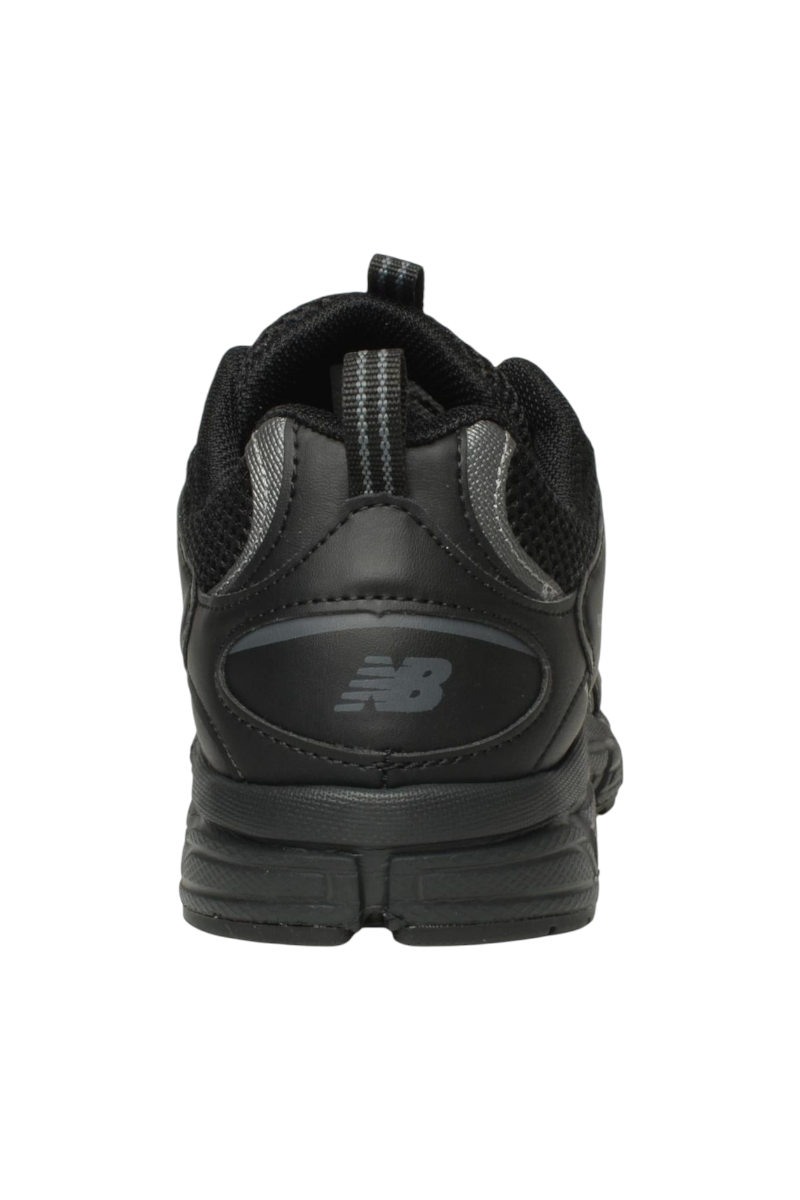 Sporline New Balance M408 siyah unisex spor ayakkabı, arka görünüm, microfiber ve tekstil detaylı günlük tasarım.