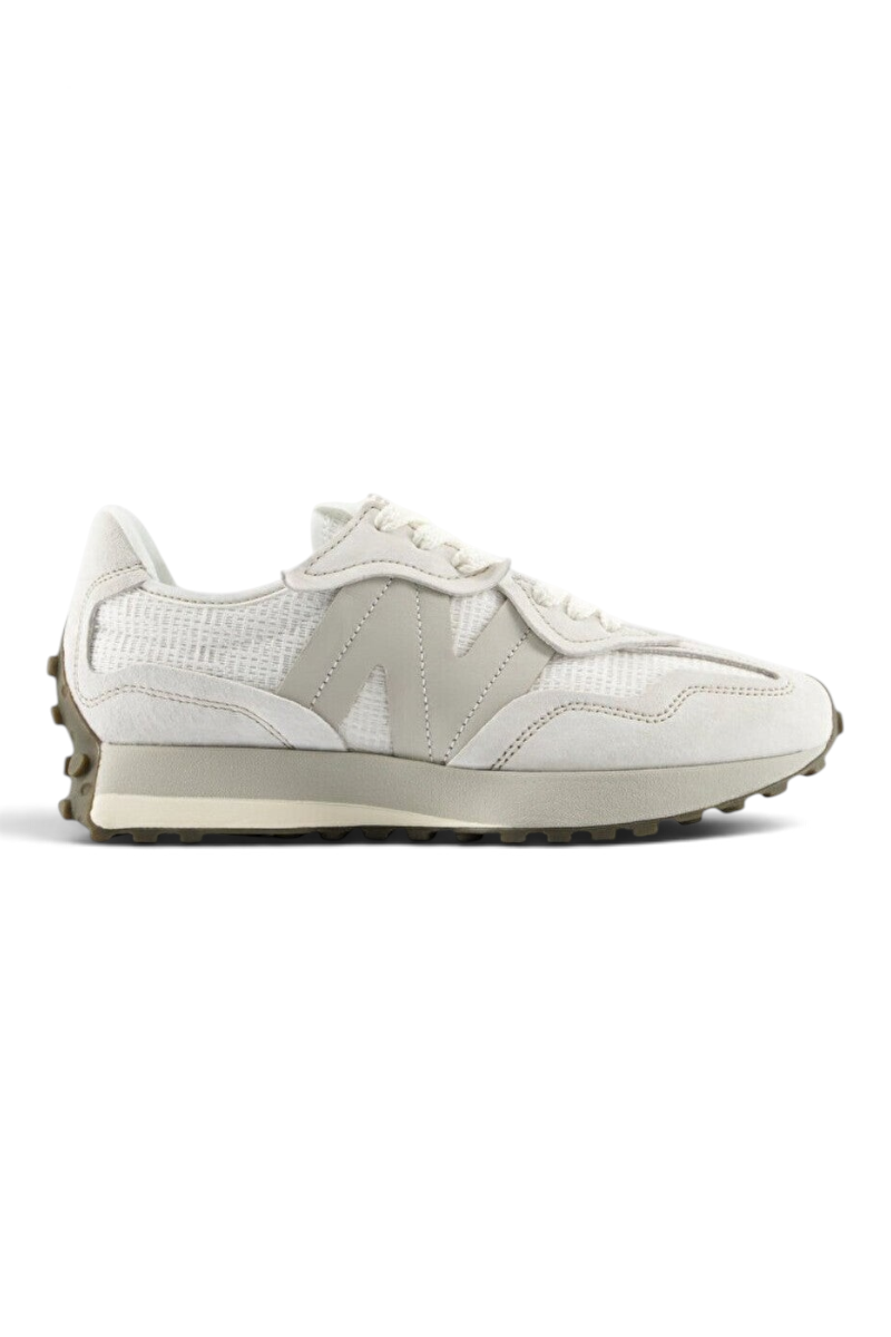 Sporline New Balance U327W2L5 unisex beyaz spor ayakkabı, süet ve file detaylı retro tasarım