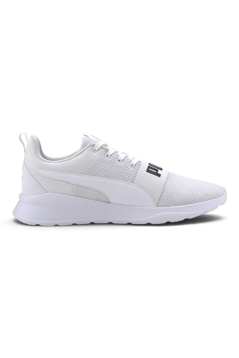 Sporline Puma Anzarun Lite Bold beyaz siyah dokuma kumaş spor ayakkabı, yan bant detaylı konforlu sneaker