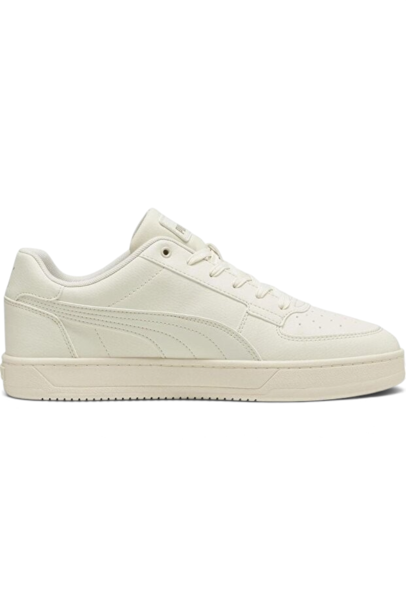Sporline Puma Caven 2.0 kırık beyaz unisex sneaker, yan profil görünümü, klasik bağcıklı tasarım