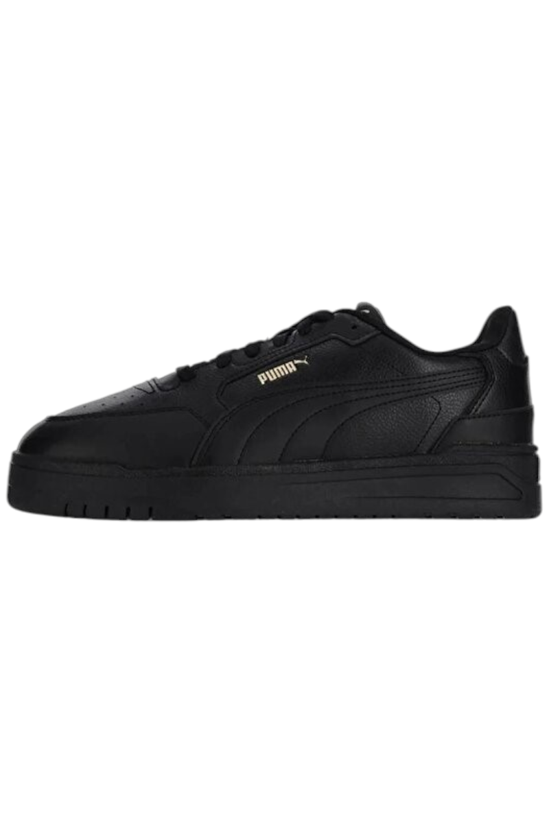 Sporline Puma Shuffle Downtown siyah ve altın detaylı unisex sneaker ayakkabı