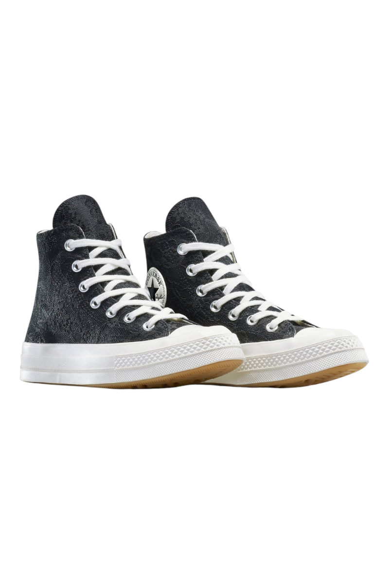 Sporline siyah Converse Chuck 70 yüksek bilekli kanvas spor ayakkabı, beyaz tabanlı ve ikonik All Star logolu