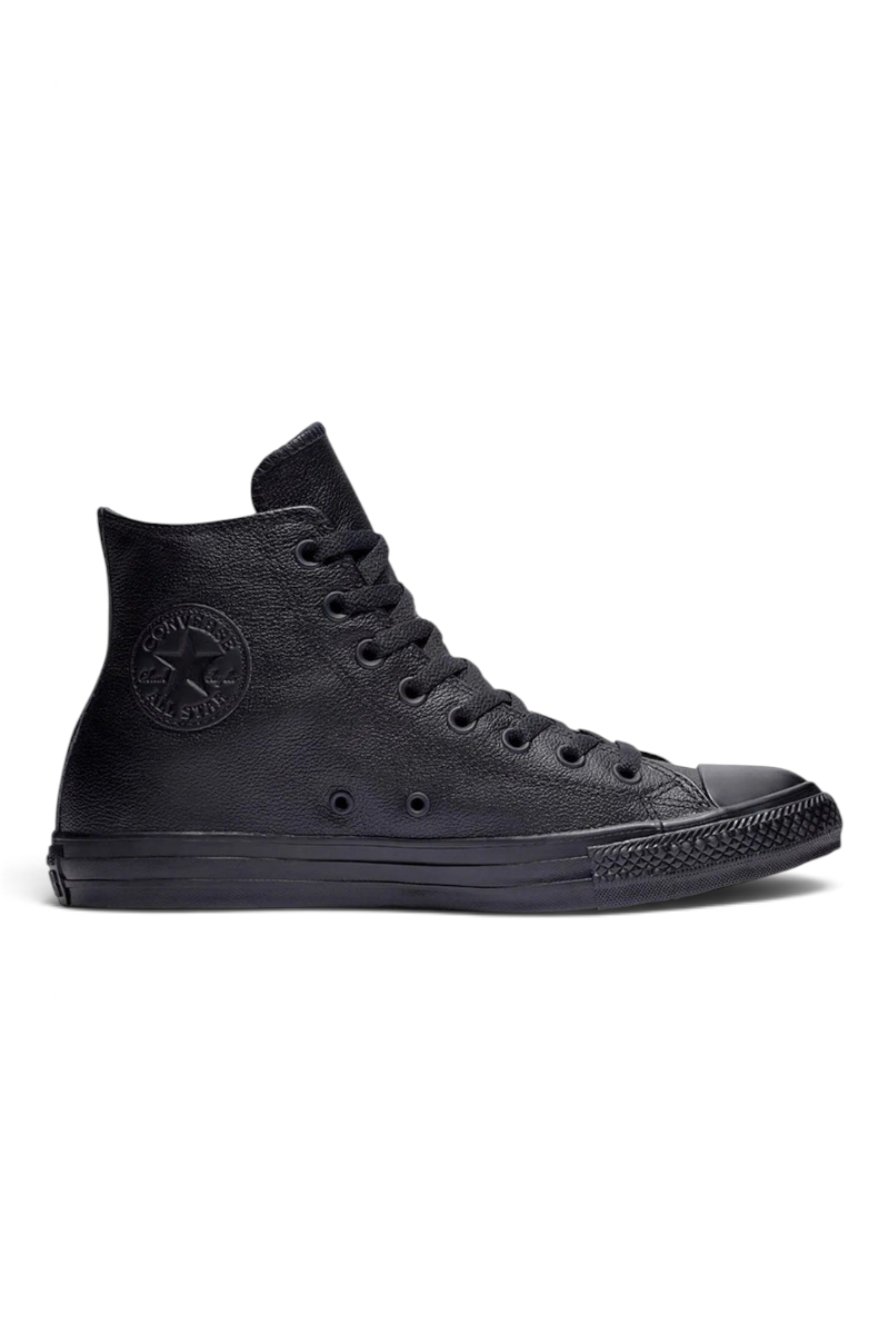 Sporline marka, siyah deri Converse Chuck Taylor yüksek bilekli erkek spor ayakkabı