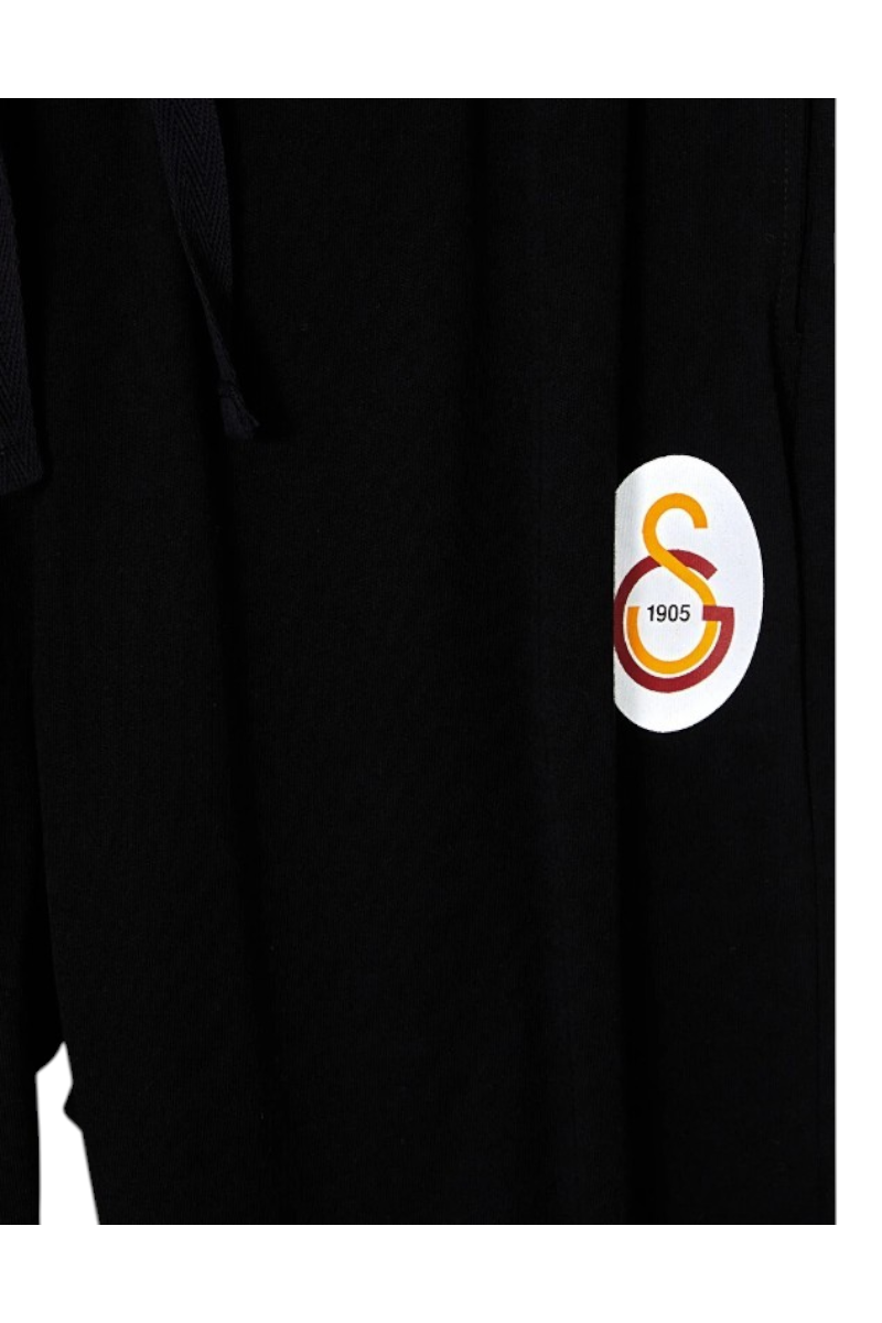 Sporline siyah Galatasaray logolu pamuklu erkek pijama altı