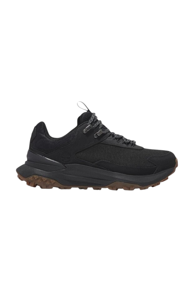 Sporline Timberland Motion Access siyah su geçirmez erkek spor ayakkabı, tırtıklı kahverengi tabanlı bağcıklı tasarım