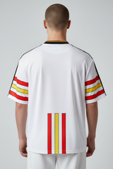 Sporline Puma Galatasaray 1998-1999 sezonu beyaz renkli, kırmızı ve sarı detaylı polyester çocuk retro forma