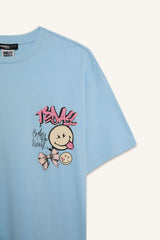DeFacto D9122AX Kadın T-Shirt - Açık Mavi