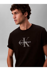 Calvin Klein Erkek SS Hero Monologo Tee 20s LV04RB862G - Siyah