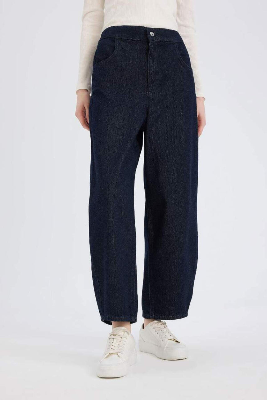 Defacto Kadın Trousers E3873Ax - Mavi/Siyah