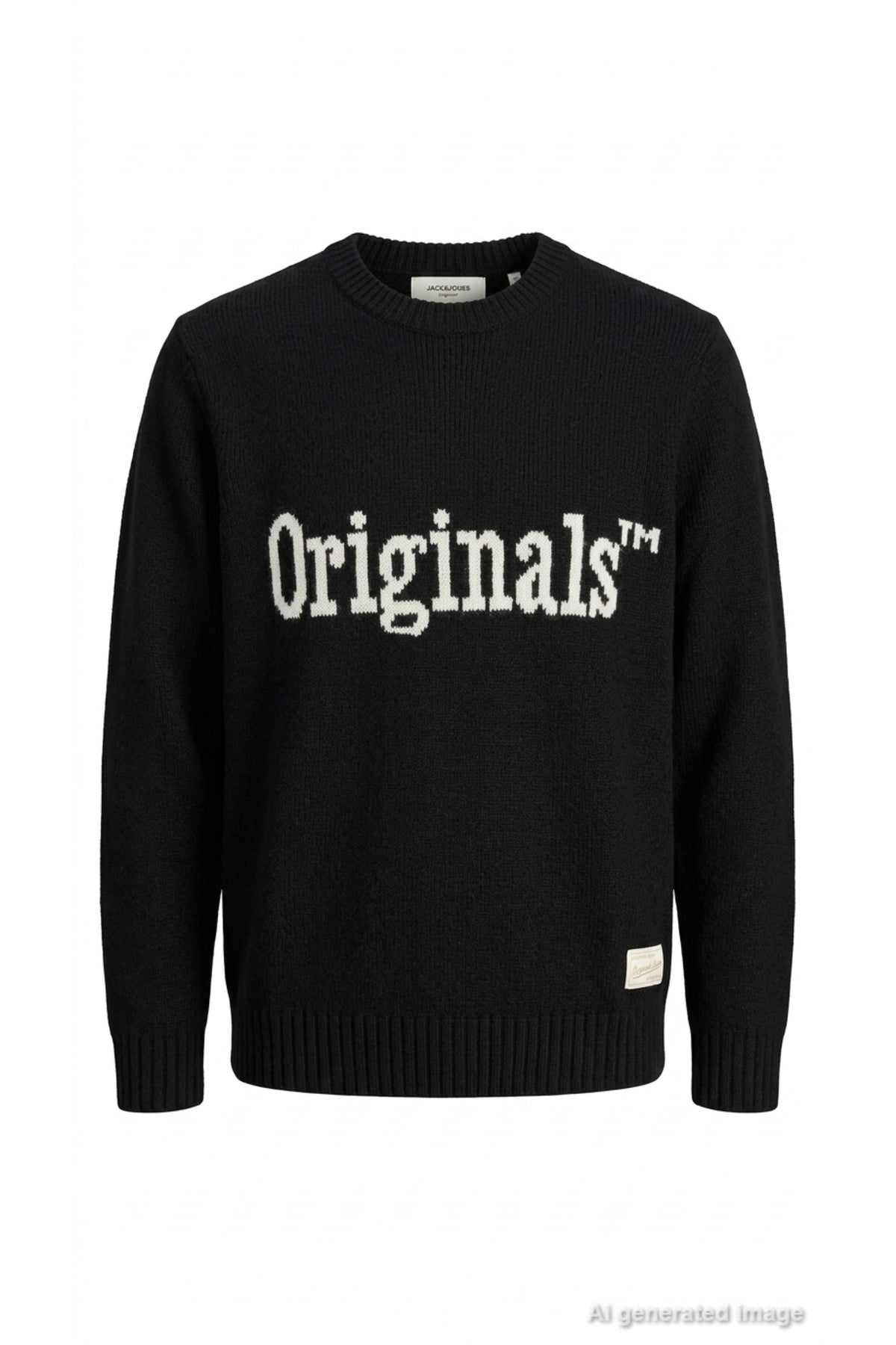 Jack & Jones Originals Montreal Erkek Triko Kazak 12310053 - Siyah
