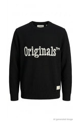 Jack & Jones Originals Montreal Erkek Triko Kazak 12310053 - Siyah