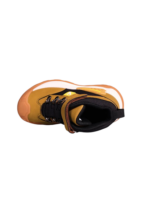 Sporline Vicco kahverengi çocuk bot, tekstil ve mikrofiber malzemeden üretilmiş, cırt cırtlı ve bağcıklı tasarım.